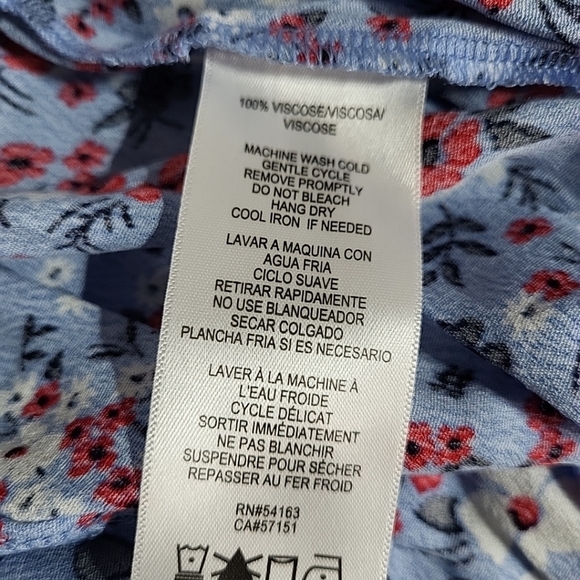 CALVIN KLEIN Women's Mini Dress Blue Floral Print Size M NWT Adjustable Straps - Picture 9 of 10